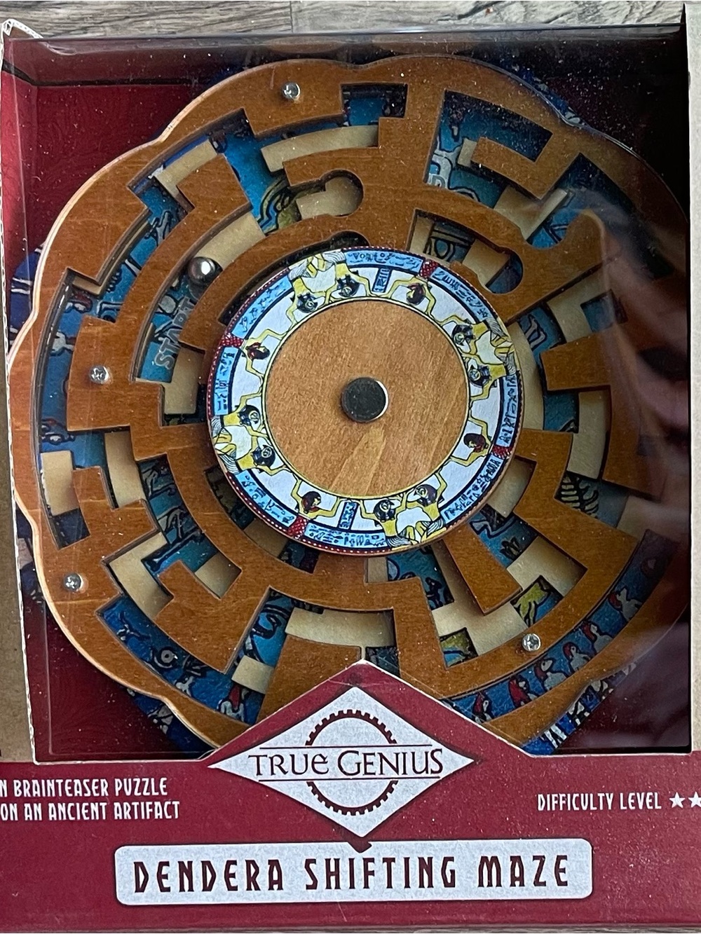 True Genius - Dendera Shifting Maze - Wooden Brainteaser Puzzle Age 8-Adult